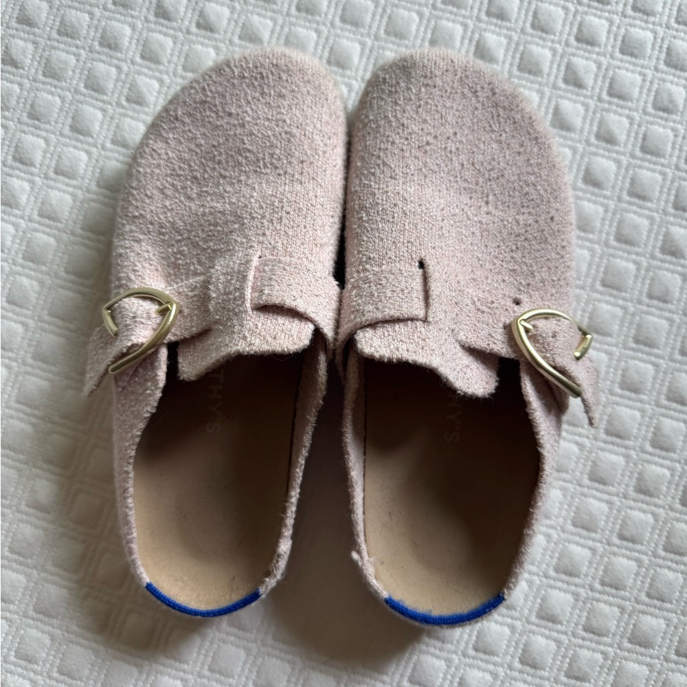 Rothy's Blush Pink Buckle Mules